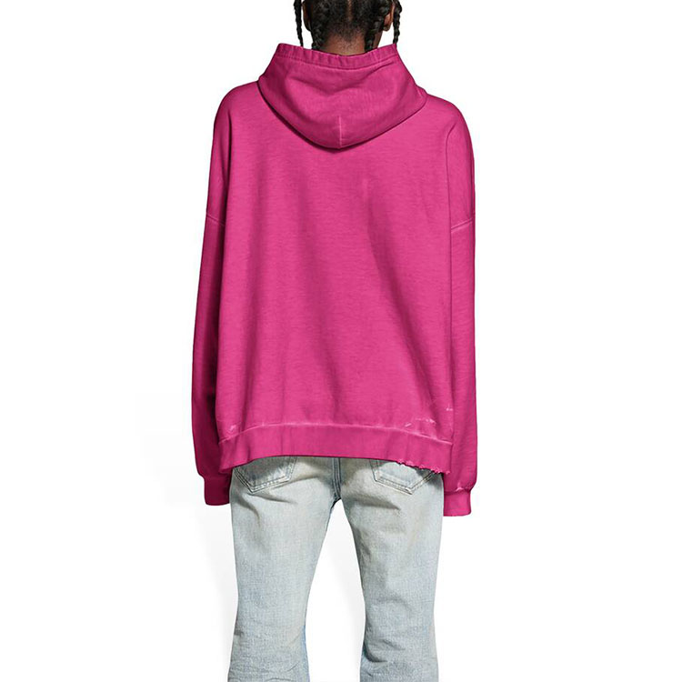 Sizing (W) Balenciaga FW22 Hoodie Cetakan Huruf Merah Jambu Magenta. 675003TMVH45566