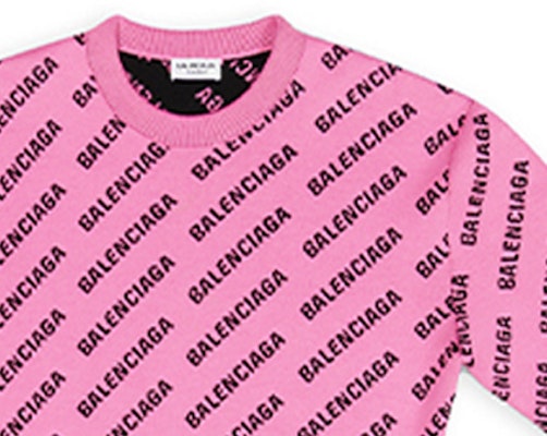 (W) 발렌시아가 FW22 핑크 로고 프린트 크루넥 스웻셔츠 레귤러 핏. 704421T32335231 Details for (W) 발렌시아가 FW22 핑크 로고 프린트 크루넥 스웻셔츠 레귤러 핏. 704421T32335231