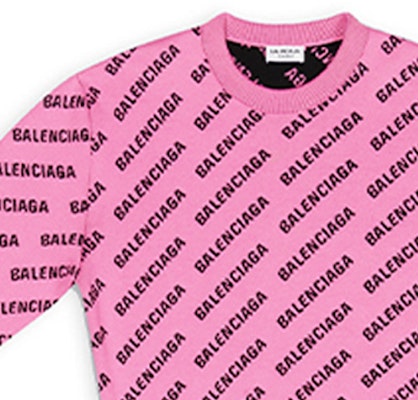(W) 발렌시아가 FW22 핑크 로고 프린트 크루넥 스웻셔츠 레귤러 핏. 704421T32335231 Sizing (W) 발렌시아가 FW22 핑크 로고 프린트 크루넥 스웻셔츠 레귤러 핏. 704421T32335231