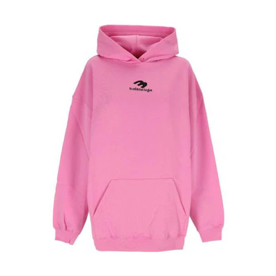 (Women) Balenciaga FW22 Pink Logo Print Pullover Hoodie Regular Fit Women. 578135TNVH21401
