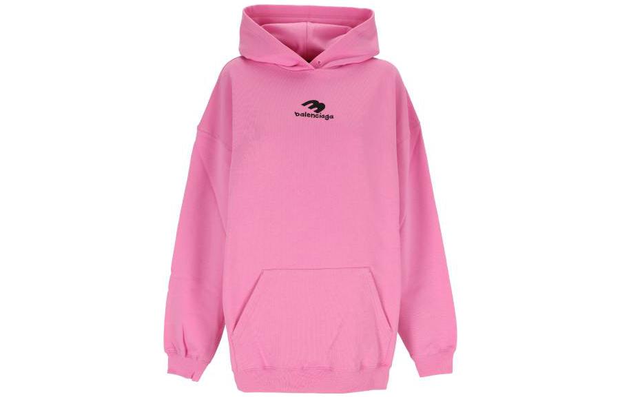 (Women) Balenciaga FW22 Pink Logo Print Pullover Hoodie Regular Fit Women. 578135TNVH21401 圖 2