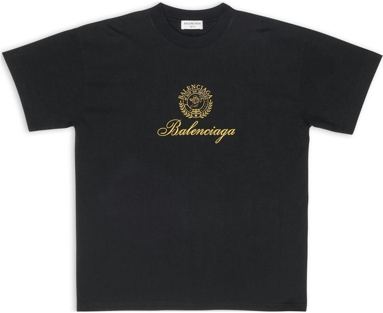 women-balenciaga-fw-22-qixi-crest-logo-print-black-crewneck-t-shirt-women-612965-tmvl-41075