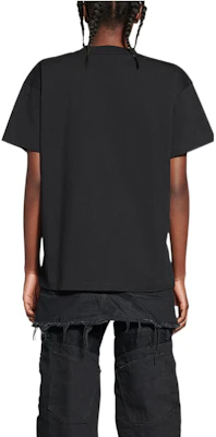 (Women) Balenciaga FW22 Qixi Crest Logo Print Black Crewneck T-Shirt Women. 612965TMVL41075 Details for (Women) Balenciaga FW22 Qixi Crest Logo Print Black Crewneck T-Shirt Women. 612965TMVL41075