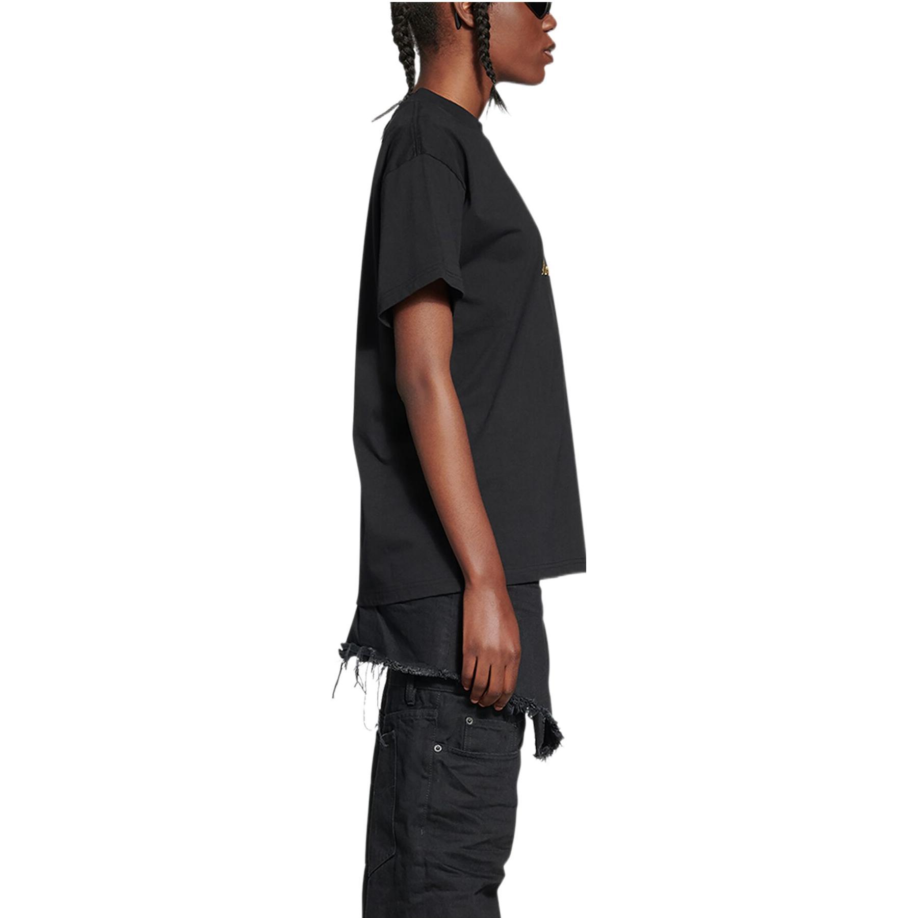 (Women) Balenciaga FW22 Qixi Crest Logo Print Black Crewneck T-Shirt Women. 612965TMVL41075 圖 7