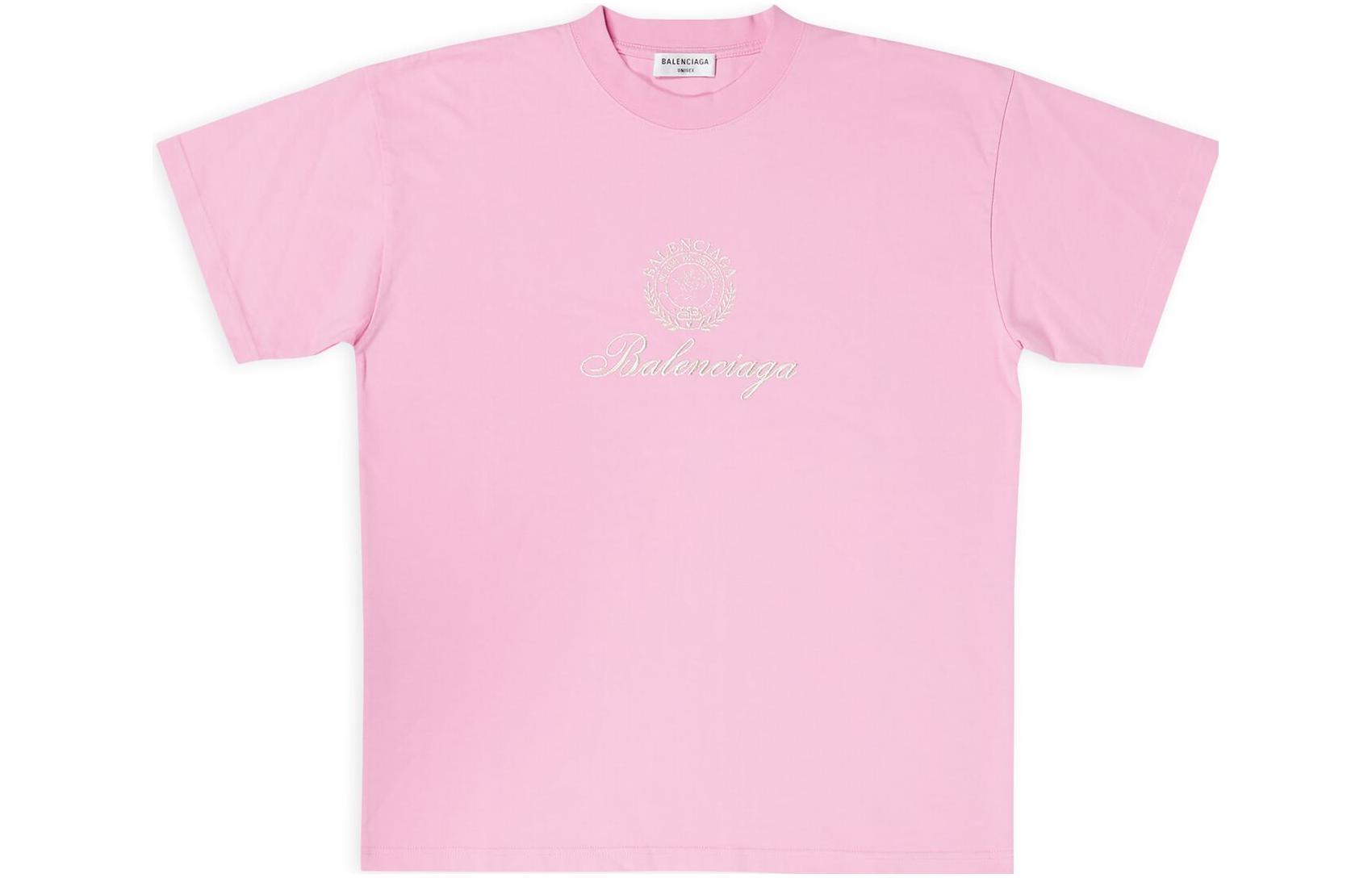 Order (W) Camiseta Balenciaga FW22 Qixi Rosa Oversize con Logo Gráfico. 612965TMVL45504