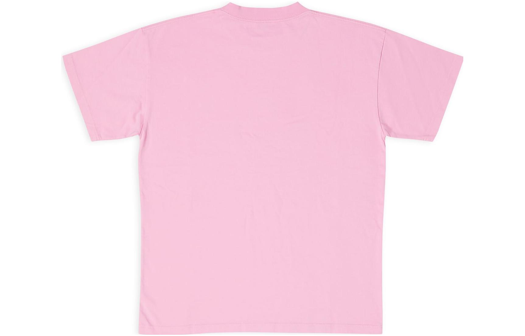 Lookbook (W) Camiseta Balenciaga FW22 Qixi Rosa Oversize con Logo Gráfico. 612965TMVL45504