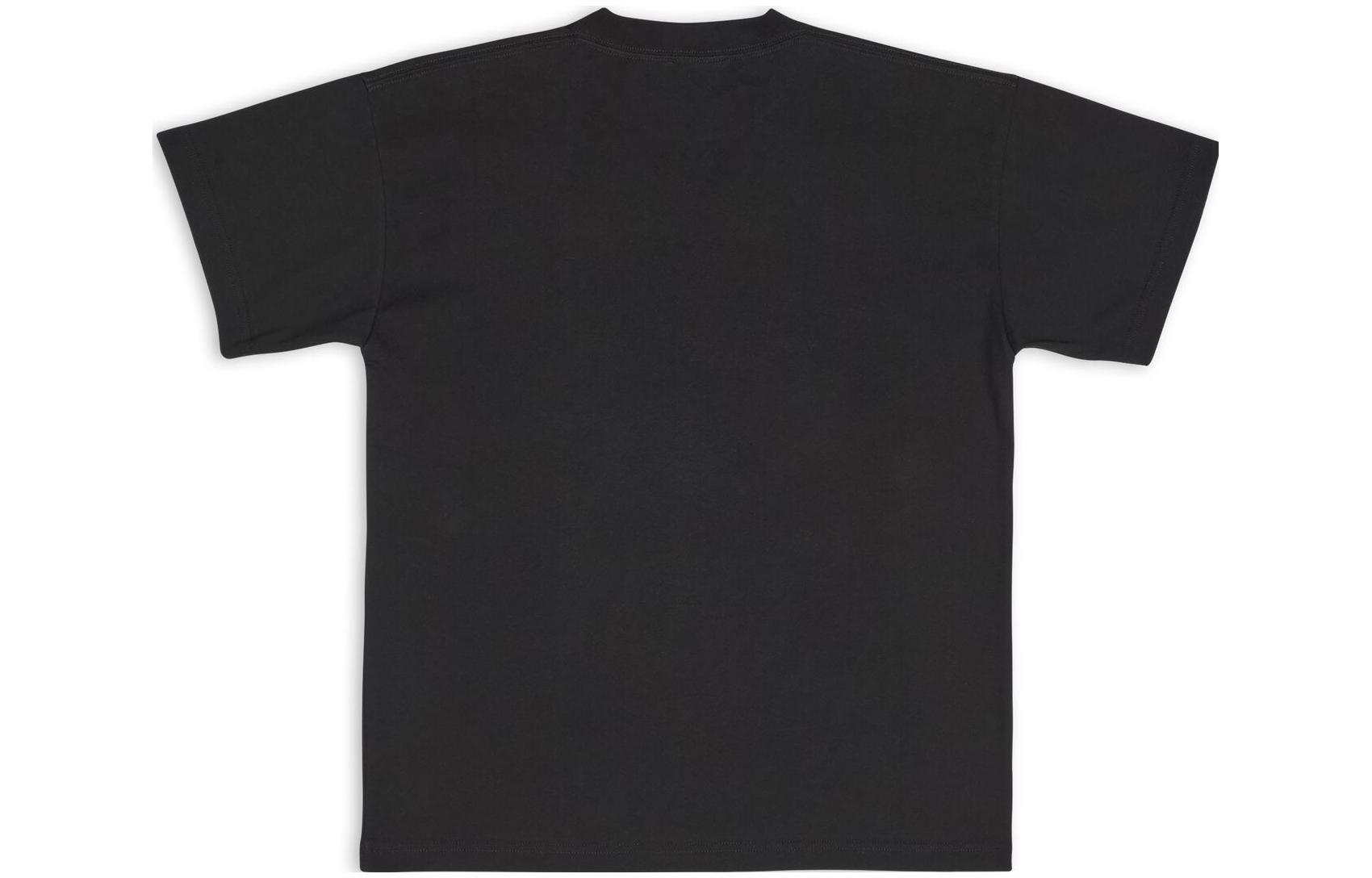 Lookbook (W) Camiseta Negra Oversized Balenciaga FW22 con Logo de Strass para Mujer. 612965TMVP21073