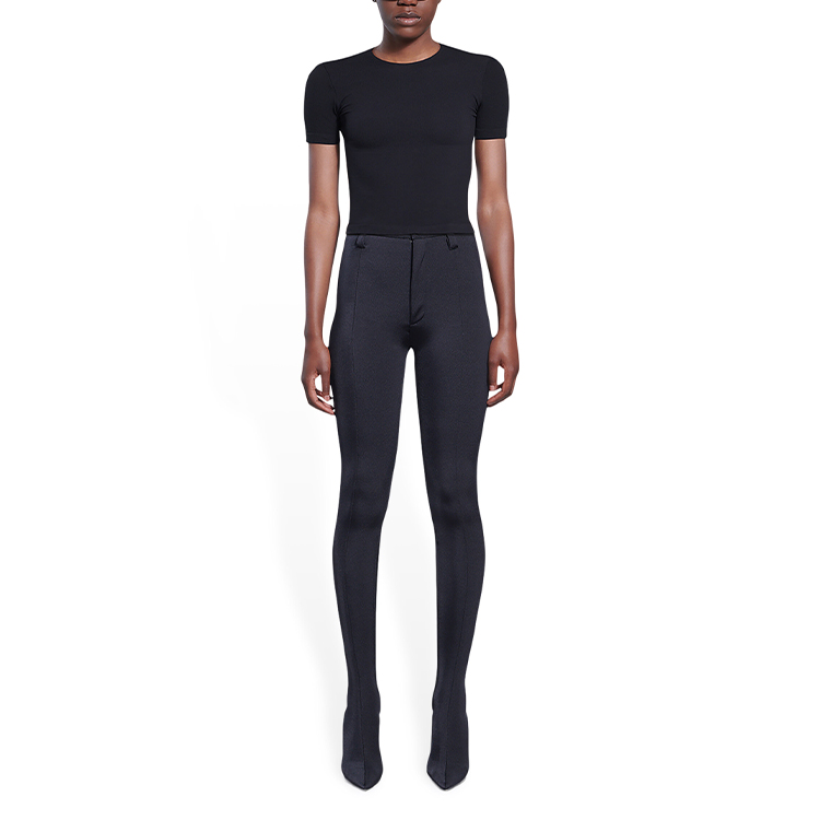 (Women) Balenciaga FW22 Solid Color Knit Crewneck T-Shirt Women’s Black. 6855183B4B61000 圖 4