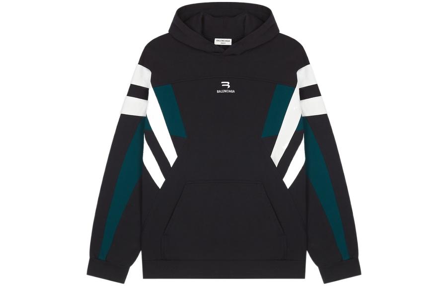 (Women) Balenciaga FW22 Striped Hoodie Navy Blue  Regular Fit 675323TLVA34176