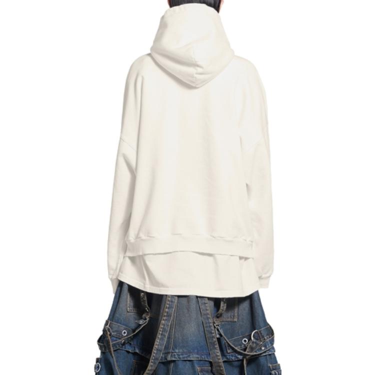 (Women) Balenciaga FW22 White Alphabet Print Oversized Hoodie  Casual Wear. 675003TLVG43307 圖 6