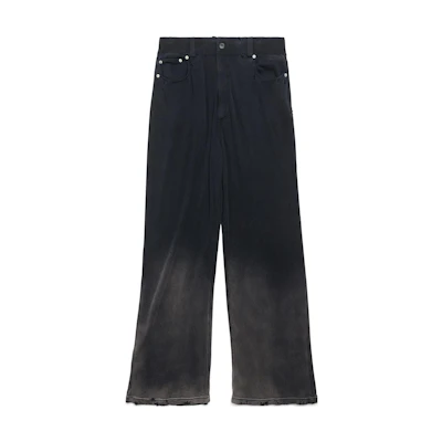 (Women) Balenciaga FW23 Black High Waist Wide-Leg Relaxed Fit Pants. 744402T32731055