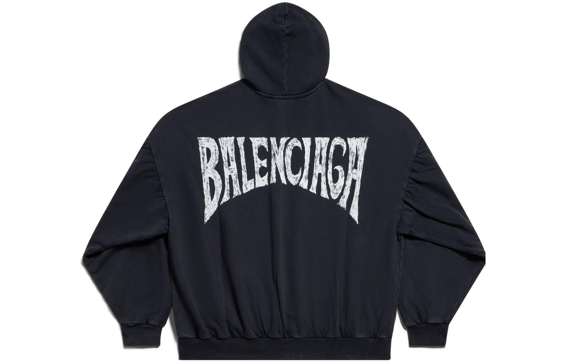 Lookbook (W) Balenciaga FW23 Sudadera Negra con Estampado de Letras Ajuste Oversize. 761458TPVM11569