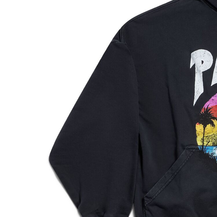 Details for (W) Balenciaga FW23 Sudadera Negra con Estampado de Letras Ajuste Oversize. 761458TPVM11569