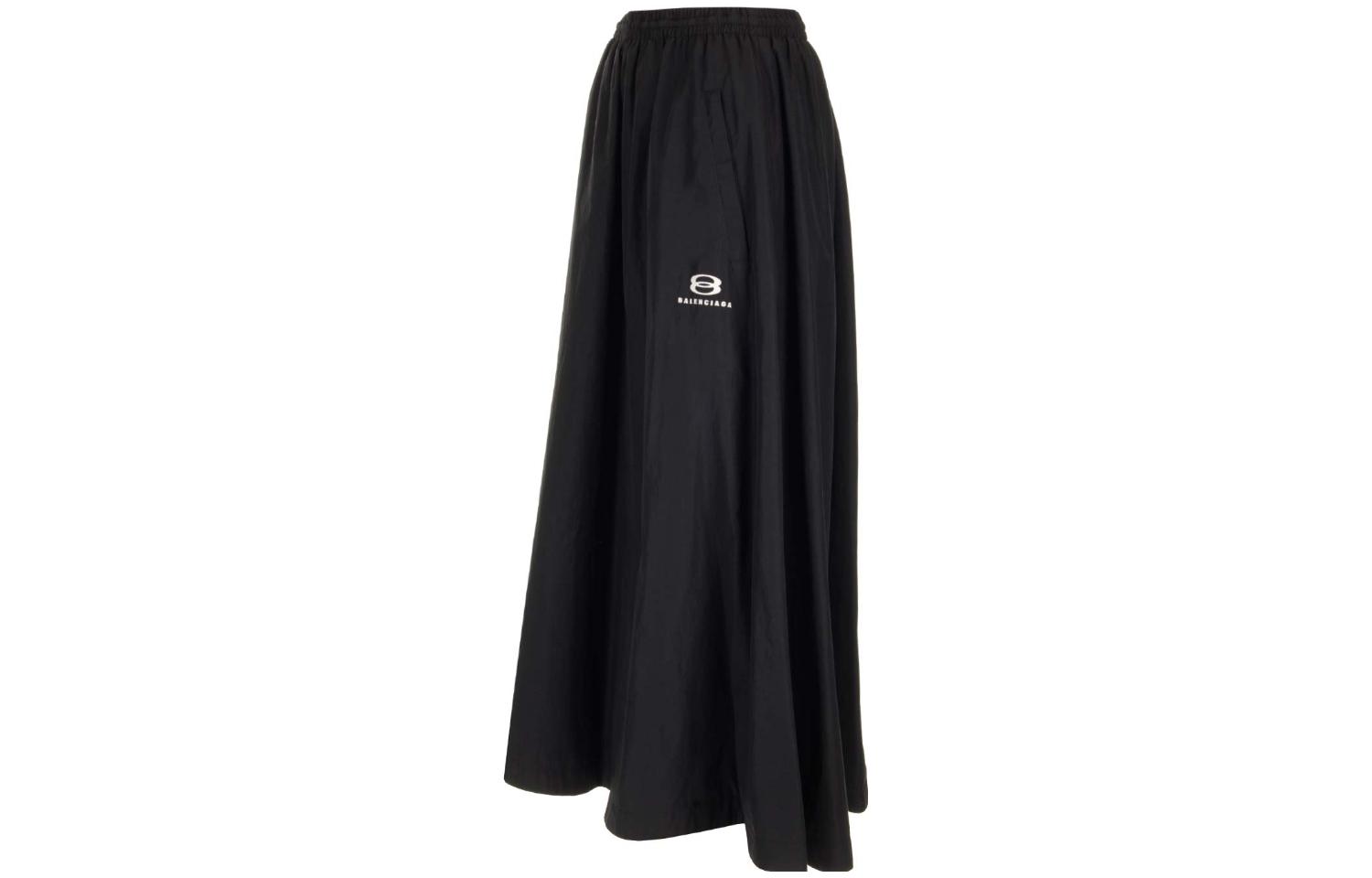 Shop (Women) Balenciaga FW23  Black Letter Logo Print Casual Long Skirt. 772719TNQ251000