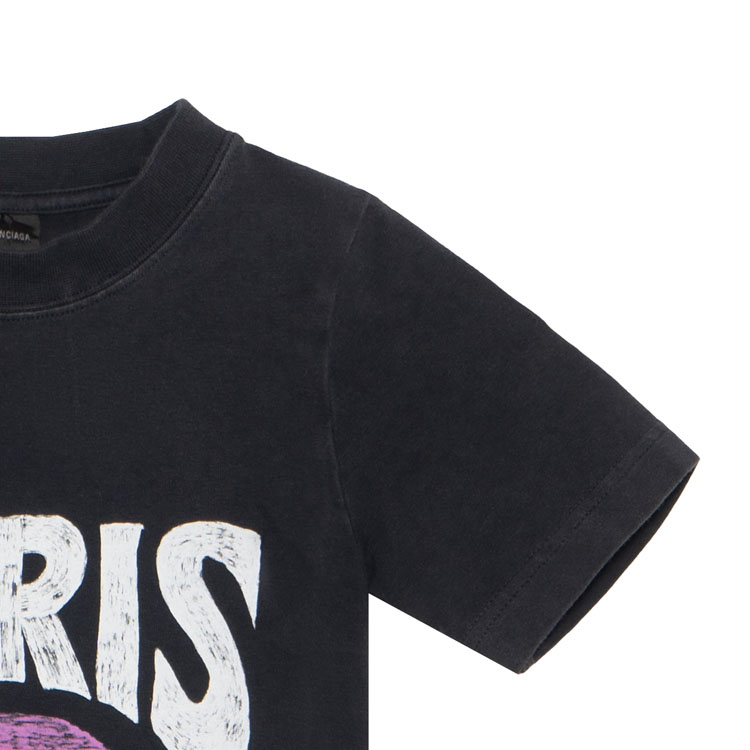 Sizing (Women) Balenciaga FW23  Black Letter Print Regular Fit Crewneck T-Shirt. 768075TPVM21569