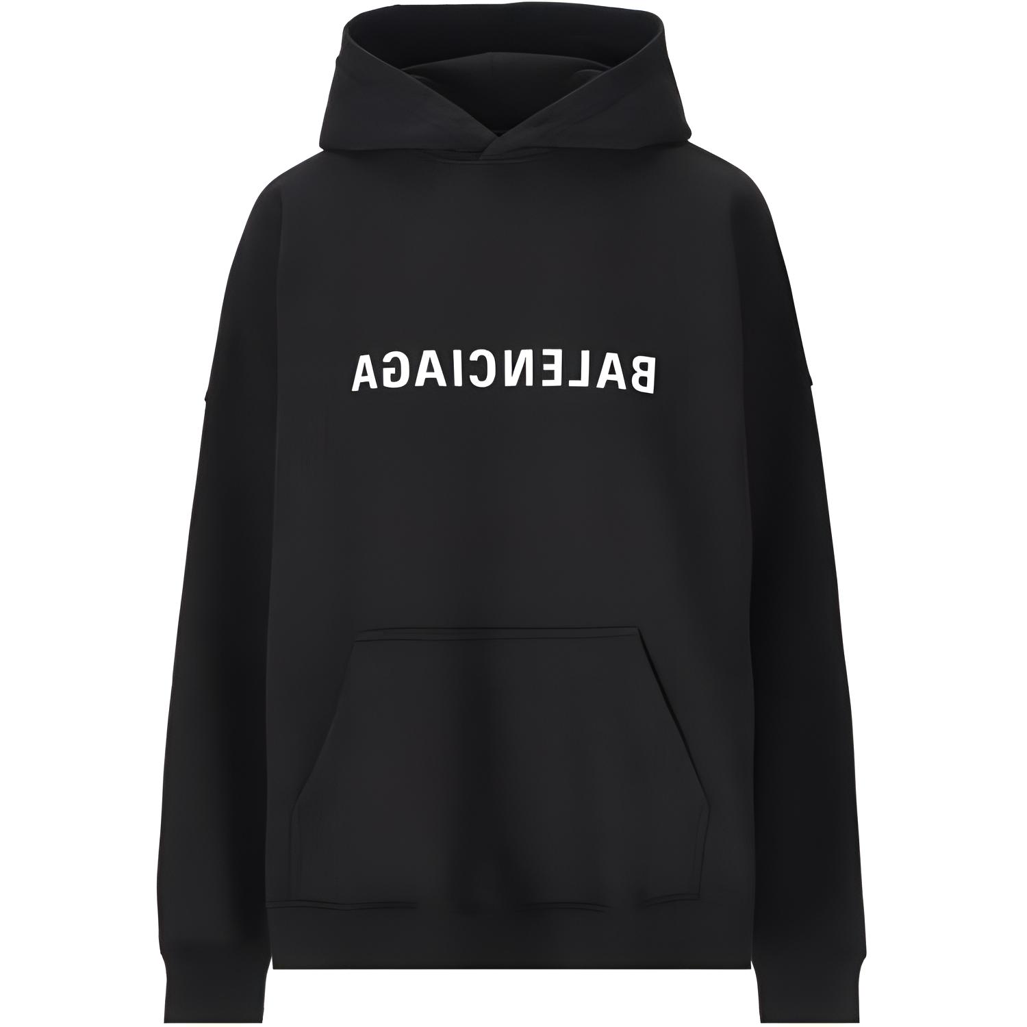 (Women) Balenciaga FW23  Black Logo Print Hoodie 675003TNVR31070