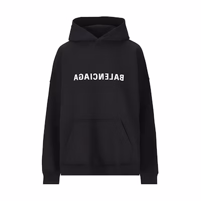 (Women) Balenciaga FW23 Black Logo Print Hoodie 675003TNVR31070