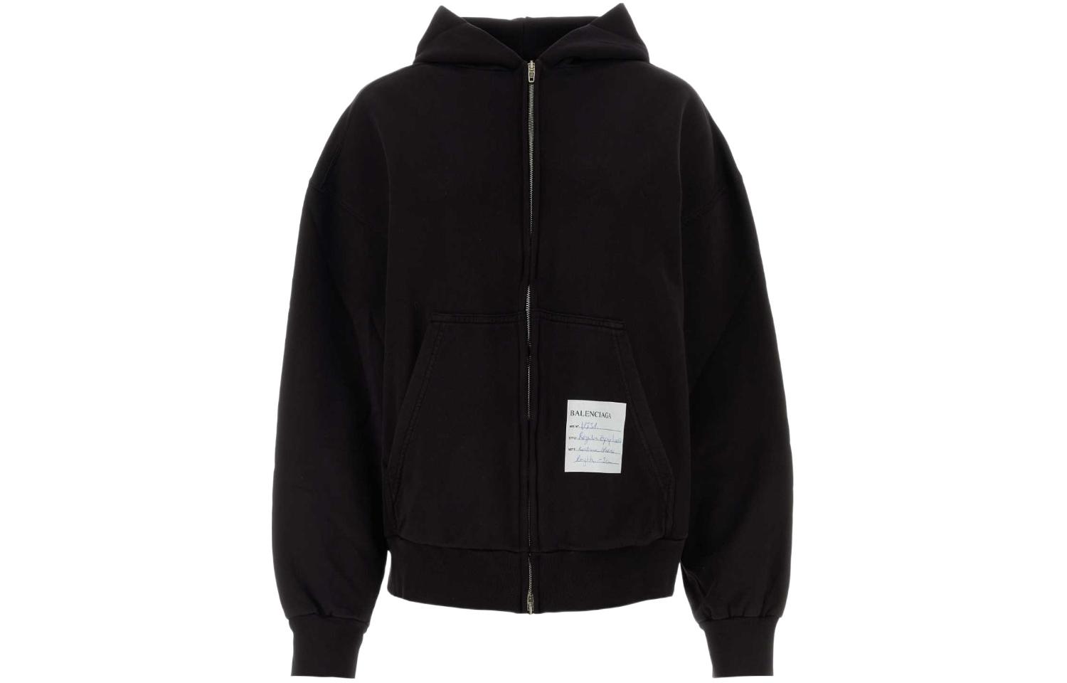 Order (W) 巴黎世家 FW23 黑色Logo拉链连帽衫 常规版型. 767857TPVN31270