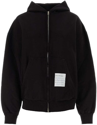 (W) 巴黎世家 FW23 黑色Logo拉链连帽衫 常规版型. 767857TPVN31270 Order (W) 巴黎世家 FW23 黑色Logo拉链连帽衫 常规版型. 767857TPVN31270