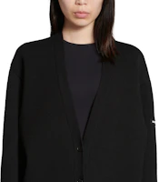 Sizing (W) Balenciaga 2023秋冬黑色V領針織開襟外套寬鬆版 771671T16751000