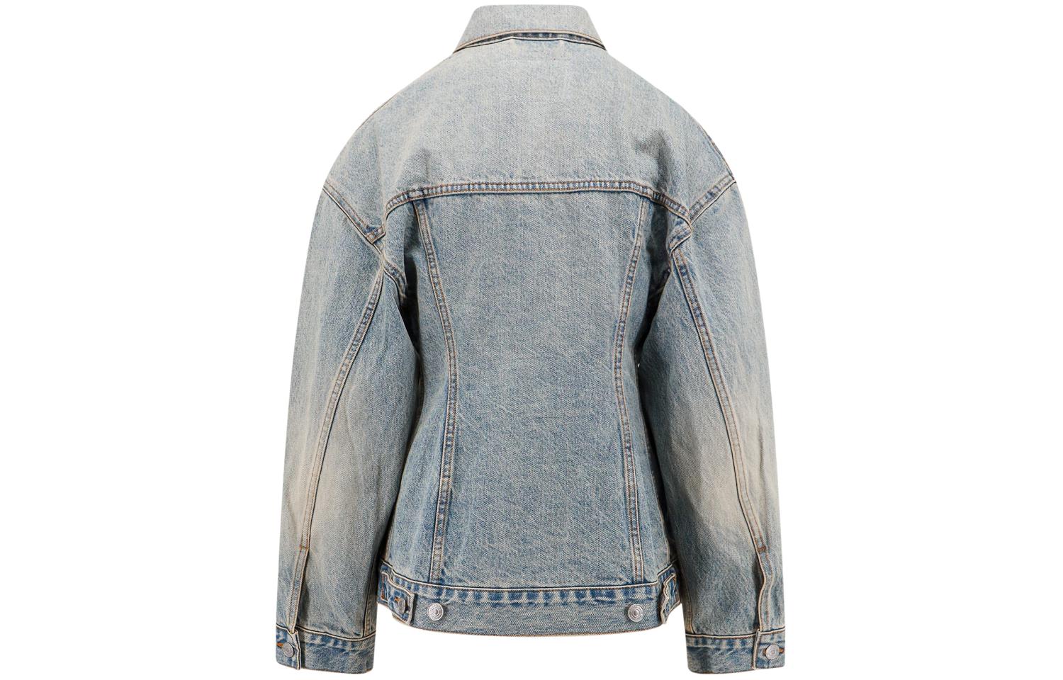 Lookbook (W) Balenciaga FW23 Jaket Denim Oversized Distressed Warna Biru 773776TJW794076