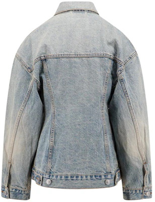 (W) Balenciaga FW23 Jaket Denim Oversized Distressed Warna Biru 773776TJW794076 Lookbook (W) Balenciaga FW23 Jaket Denim Oversized Distressed Warna Biru 773776TJW794076