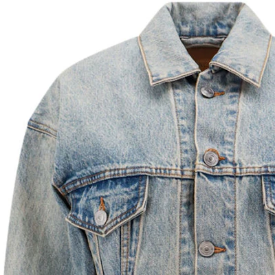 (W) Balenciaga FW23 Jaket Denim Oversized Distressed Warna Biru 773776TJW794076 Purchase (W) Balenciaga FW23 Jaket Denim Oversized Distressed Warna Biru 773776TJW794076
