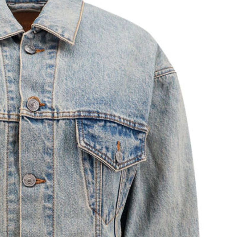 Details for (W) Balenciaga FW23 Jaket Denim Oversized Distressed Warna Biru 773776TJW794076