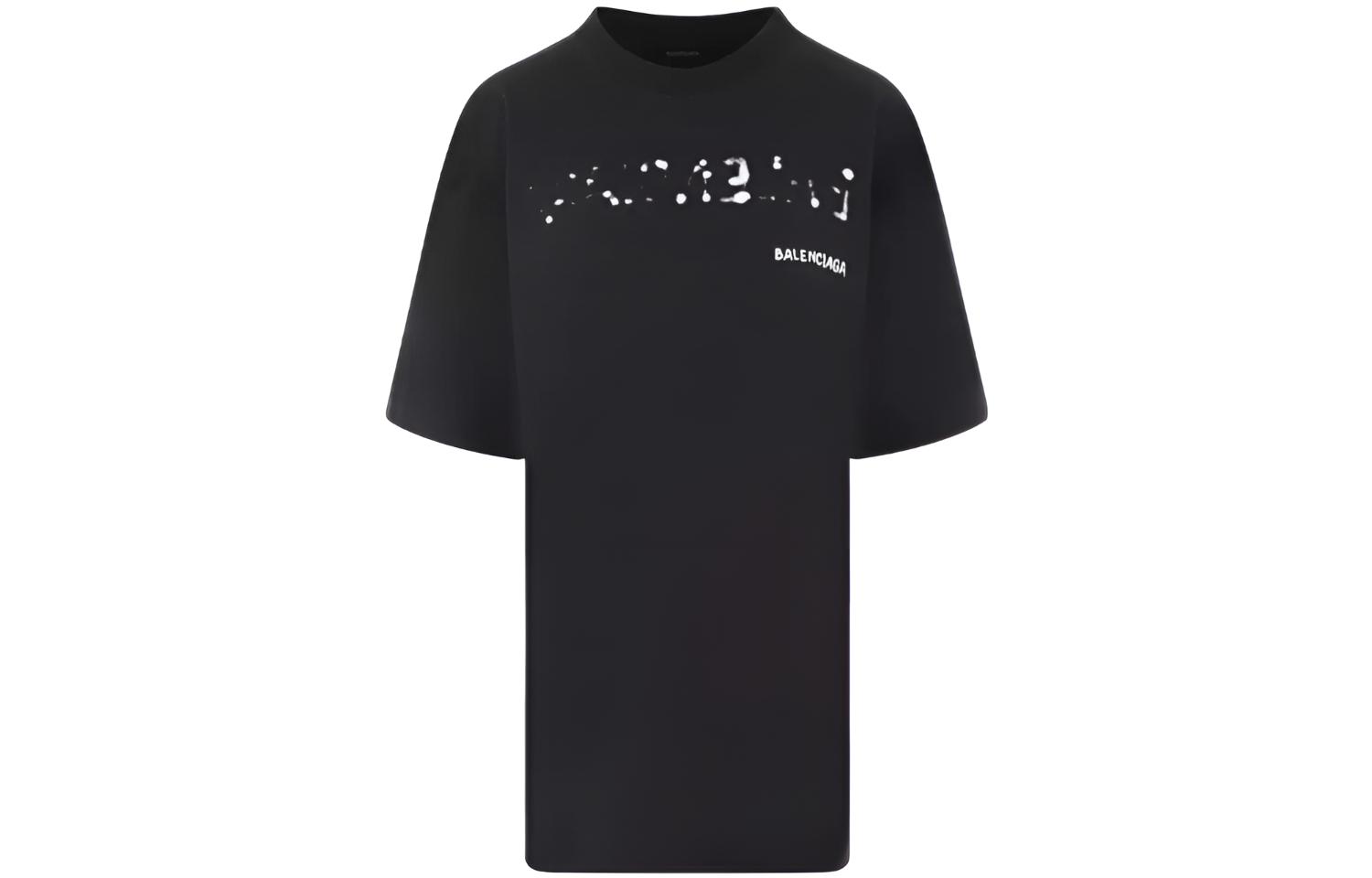 Buy (W) Balenciaga FW23 黑色Logo印花寬鬆版T恤 641655TOVO51070