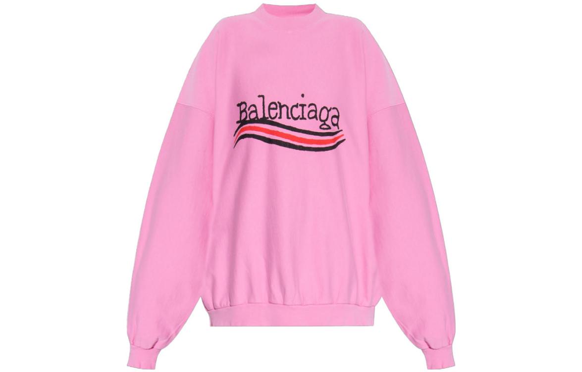 Order (Women) Balenciaga FW23  Pink Crewneck Sweatshirt with Logo Print. 720462TNVE81715