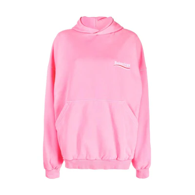 (Women) Balenciaga FW23 Pink Logo Print Oversized Hoodie Sweatshirt. 739024TPVI45001