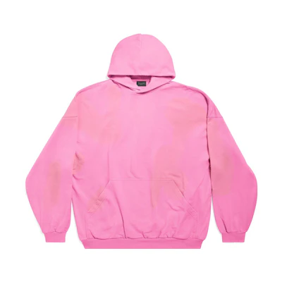 (Women) Balenciaga FW23 Pink Logo Print Oversized Hoodie. 739024TOVF31401