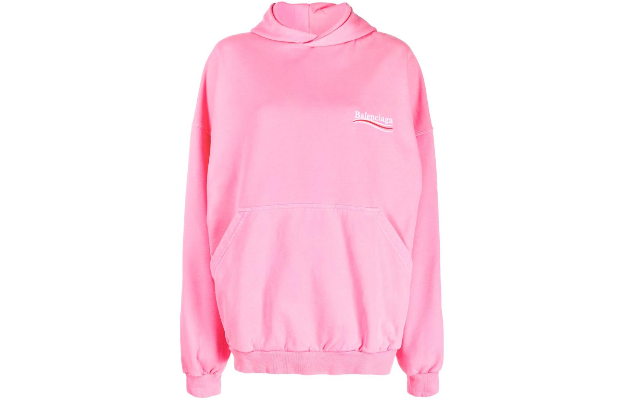 (Women) Balenciaga FW23  Pink Logo Print Oversized Hoodie Sweatshirt. 739024TPVI45001 圖 2