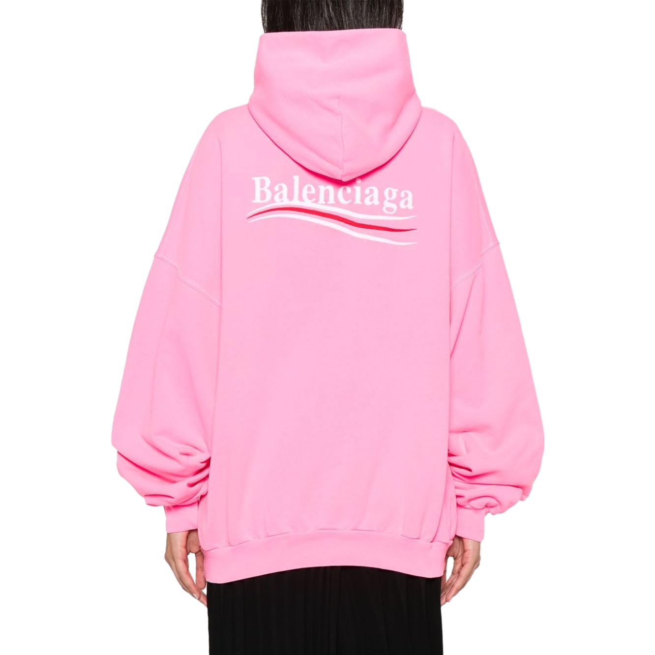 (Women) Balenciaga FW23  Pink Logo Print Oversized Hoodie Sweatshirt. 739024TPVI45001 圖 4