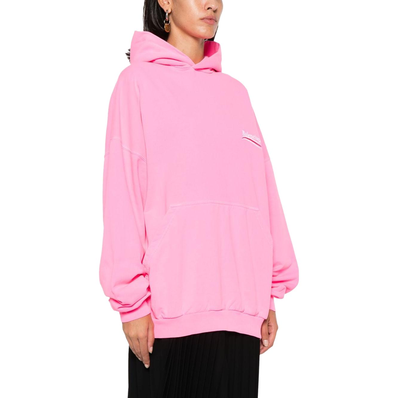 (Women) Balenciaga FW23  Pink Logo Print Oversized Hoodie Sweatshirt. 739024TPVI45001 圖 5