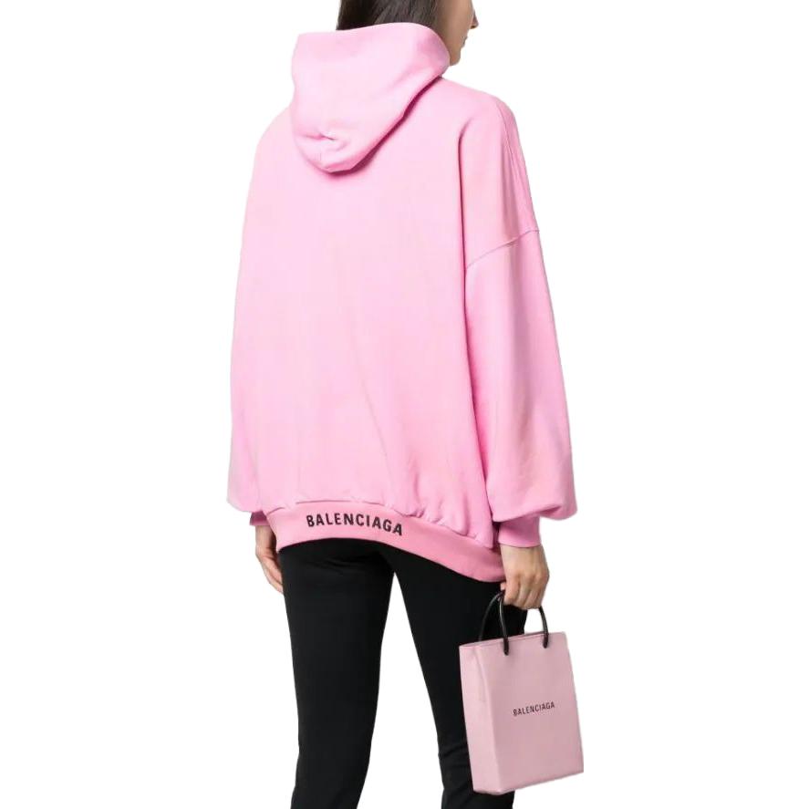 (Women) Balenciaga FW23  Pink Logo Print Oversized Hoodie. 739024TOVF31401 圖 5