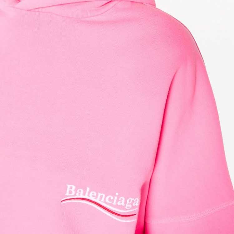 (Women) Balenciaga FW23  Pink Logo Print Oversized Hoodie Sweatshirt. 739024TPVI45001 圖 6