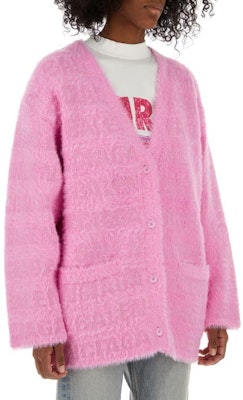 (W) Balenciaga FW23 Cárdigan Rosa de Punto Cuello en V Manga Larga Corte Holgado. 769146T62305000 Shop (W) Balenciaga FW23 Cárdigan Rosa de Punto Cuello en V Manga Larga Corte Holgado. 769146T62305000
