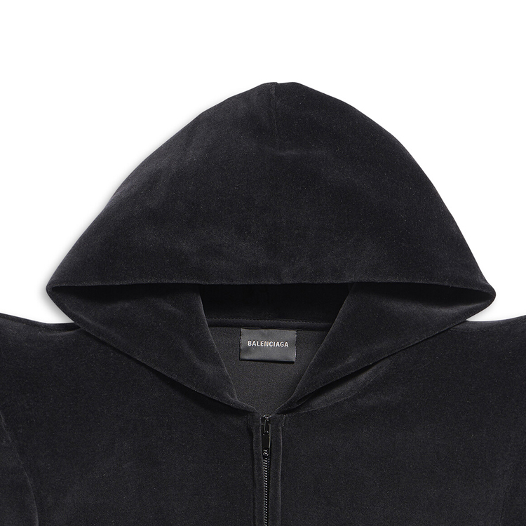 (Women) Balenciaga FW23  Solid Black Zip-Up Hoodie 767880TNV611000 圖 4