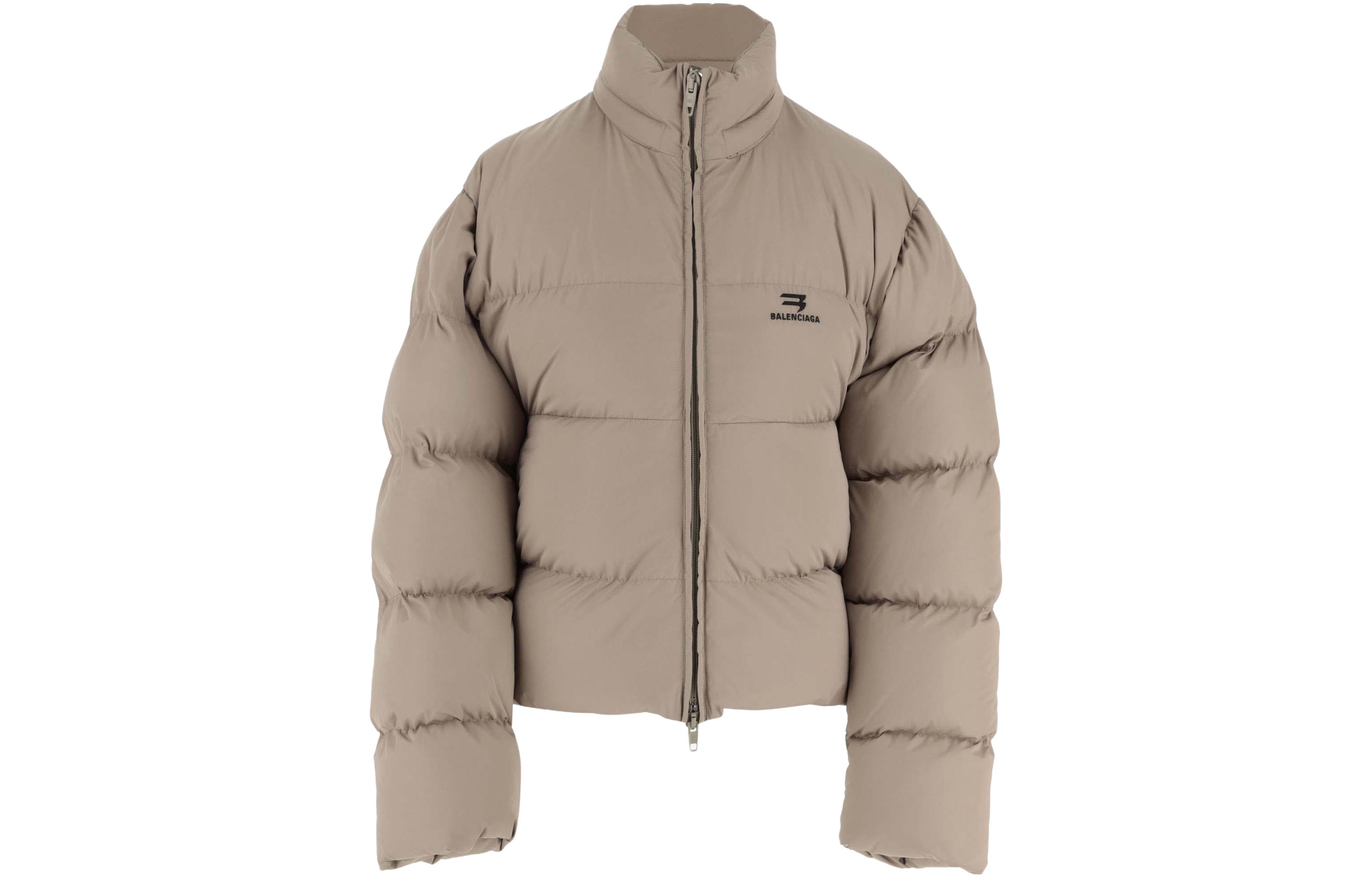 (Women) Balenciaga FW23 Beige Logo High-Neck Jacket  Regular Fit. 772262TPO069501 圖 2