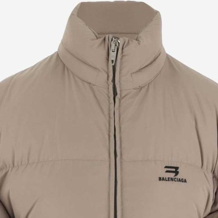 (Women) Balenciaga FW23 Beige Logo High-Neck Jacket  Regular Fit. 772262TPO069501 圖 5