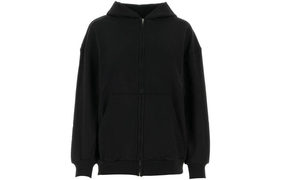 (Women) Balenciaga FW23 Black Hoodie Full Zip Jacket Regular Fit 744454TOVU91055