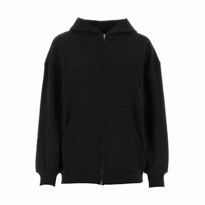 (Women) Balenciaga FW23 Black Hoodie Full Zip Jacket Regular Fit 744454TOVU91055
