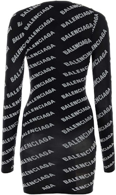 (W) バレンシアガ FW23 ブラック ロゴプリント 長袖 ミニワンピース レディース. 7453333D3B41077 Lookbook (W) バレンシアガ FW23 ブラック ロゴプリント 長袖 ミニワンピース レディース. 7453333D3B41077