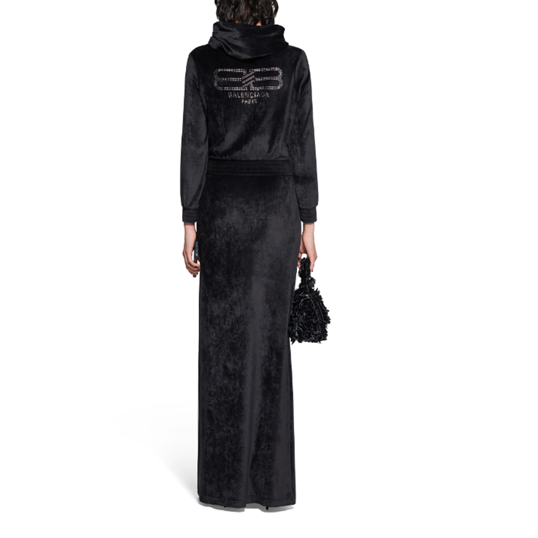 Purchase (W) Balenciaga FW23 字母圖案拉鍊連帽衫 女裝黑色標準版型 751792TOV101000