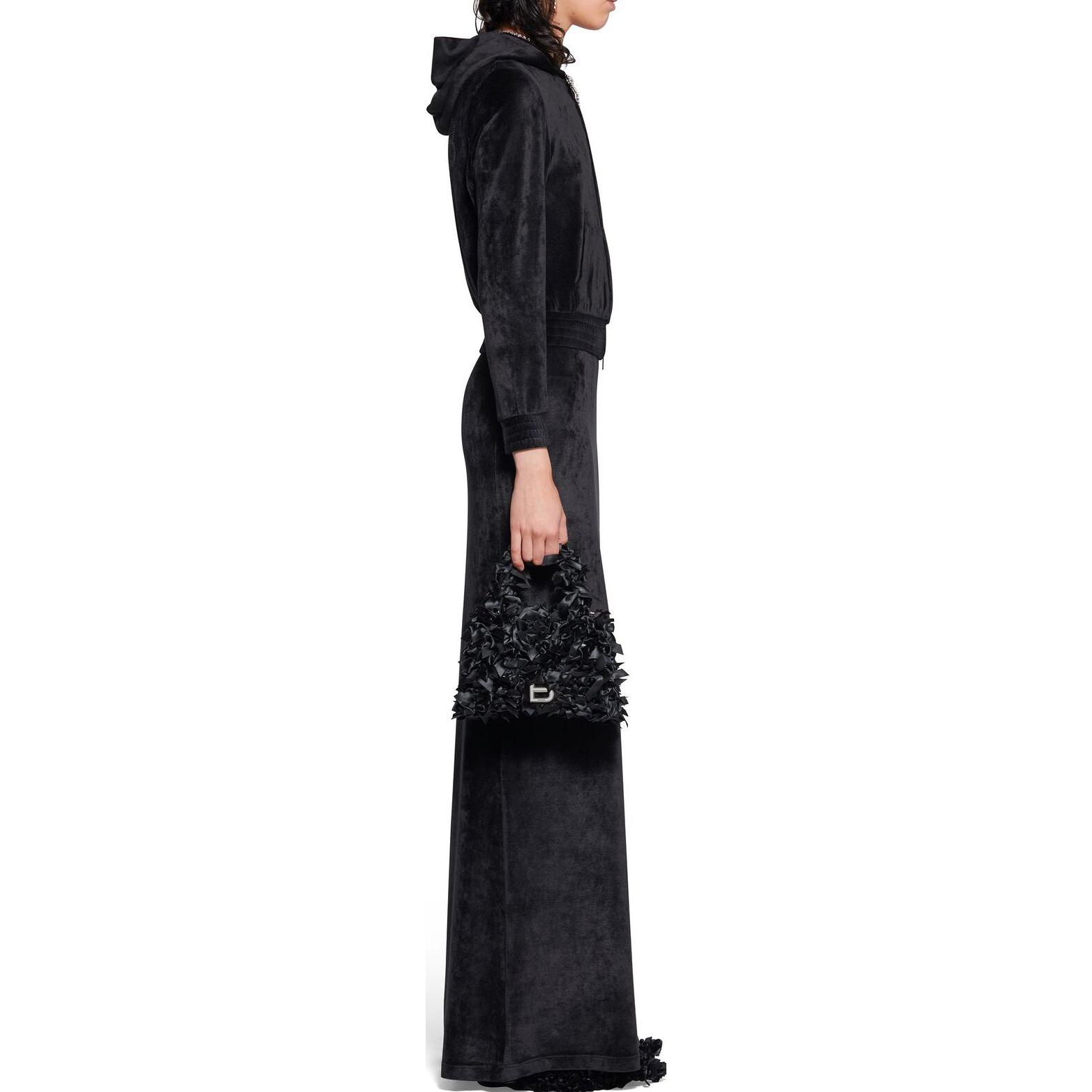 Details for (W) Balenciaga FW23 字母圖案拉鍊連帽衫 女裝黑色標準版型 751792TOV101000