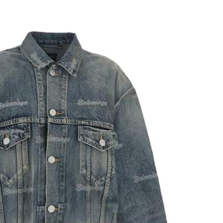 (Women) Balenciaga FW23 Letter Print Long Sleeve Jacket -  Regular Fit Blue. 745037TNW014012 圖 5