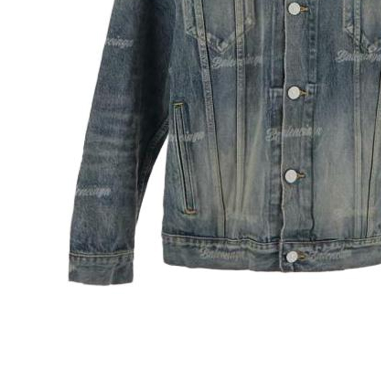 (Women) Balenciaga FW23 Letter Print Long Sleeve Jacket -  Regular Fit Blue. 745037TNW014012 圖 7