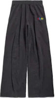 (Women) Balenciaga FW24 Black Knit Straight-Leg Lettering Sweatpants Loose Fit 803266TRVD21055 (Women) Balenciaga FW24 Black Knit Straight-Leg Lettering Sweatpants Loose Fit 803266TRVD21055