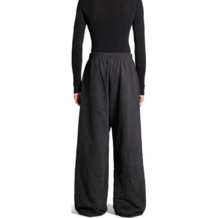 Purchase (W) バレンシアガ FW24 ブラック ニット ストレートレッグ レタリング スウェットパンツ ルーズフィット 803266TRVD21055